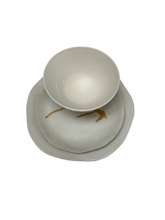 סט  "רויאל"  לבן וזהב